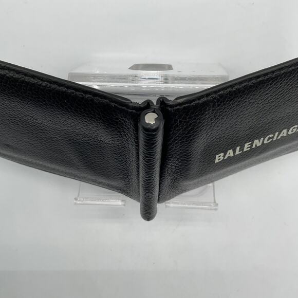 Balenciaga Bifold Leather Card Holder with Money Clip - Black - Picture 7 of 8